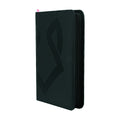 zwarte LuxaFox trading card binder rechtop tegen witte achtergrond